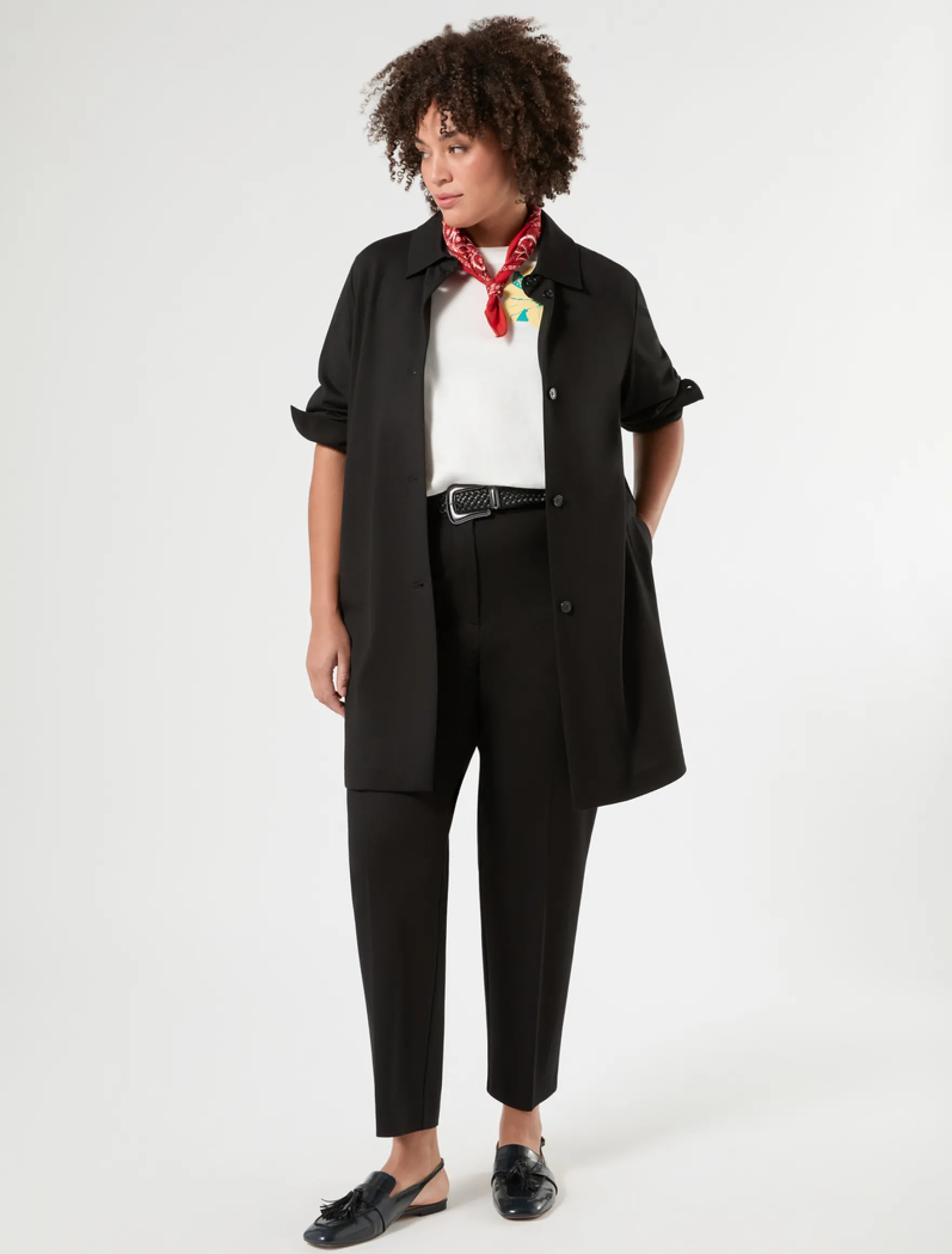 Pantaloni slim in jersey - NERO