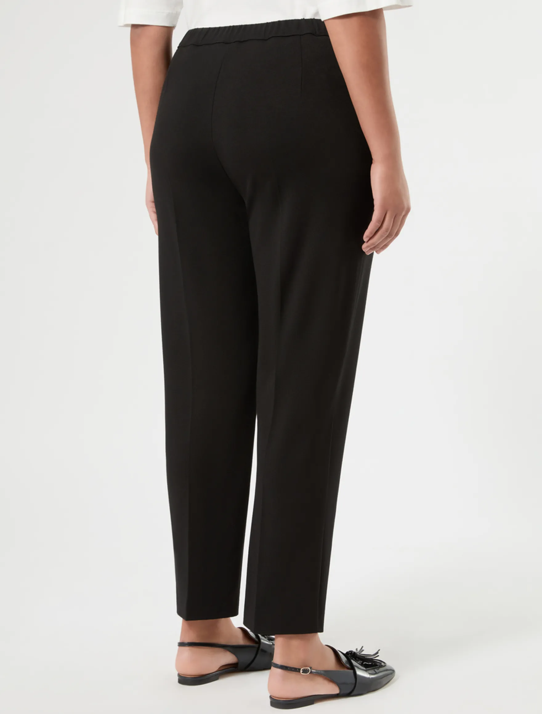 Pantaloni slim in jersey - NERO