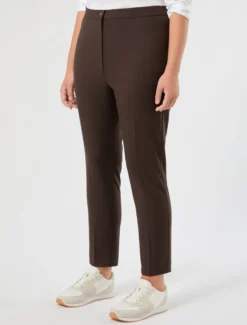 Pantaloni slim in saglia stretch - CIOCCOLATO