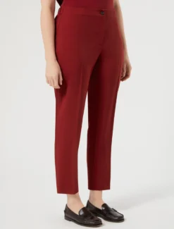 Pantaloni slim in stuoia mélange - BORDEAUX