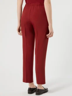 Pantaloni slim in stuoia mélange - BORDEAUX