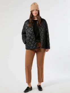 Pantaloni slim in stuoia mélange - CUOIO
