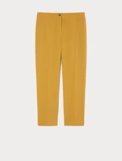 Pantaloni slim in stuoia mélange - SENAPE