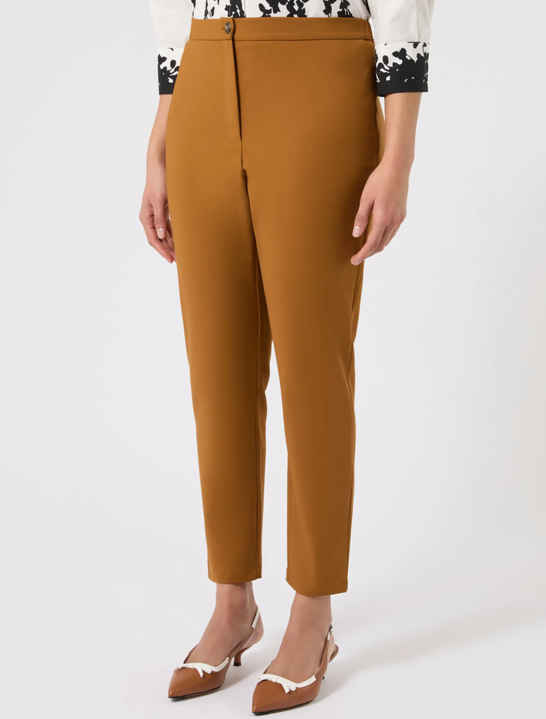 Pantaloni slim in tela di cotone - SIENA