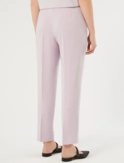 Pantaloni slim in tessuto fluido - LAVANDA