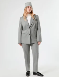 Pantaloni slim in twill - GRIGIO CHIARO