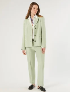 Pantaloni slim in twill - VERDE SALVIA