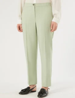 Pantaloni slim in twill - VERDE SALVIA