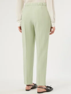 Pantaloni slim in twill - VERDE SALVIA