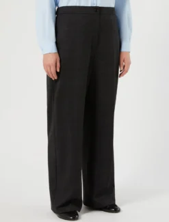 Pantaloni wide leg in jersey - NERO