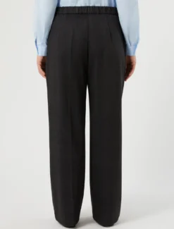 Pantaloni wide leg in jersey - NERO