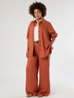 Pantaloni wide leg in twill - RAME