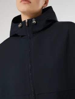 Parka in microtwill antigoccia - BLU NOTTE
