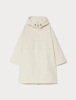 Parka in microtwill antigoccia - ECRU