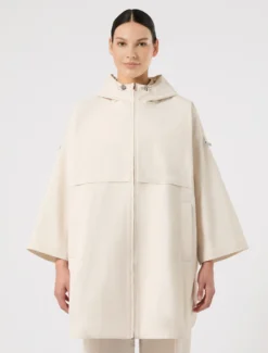 Parka in microtwill antigoccia - ECRU
