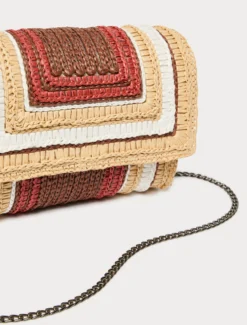 Pochette in rafia - MATTONE ROSSO