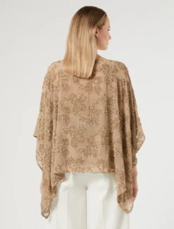 Poncho in chiffon - TORTORA
