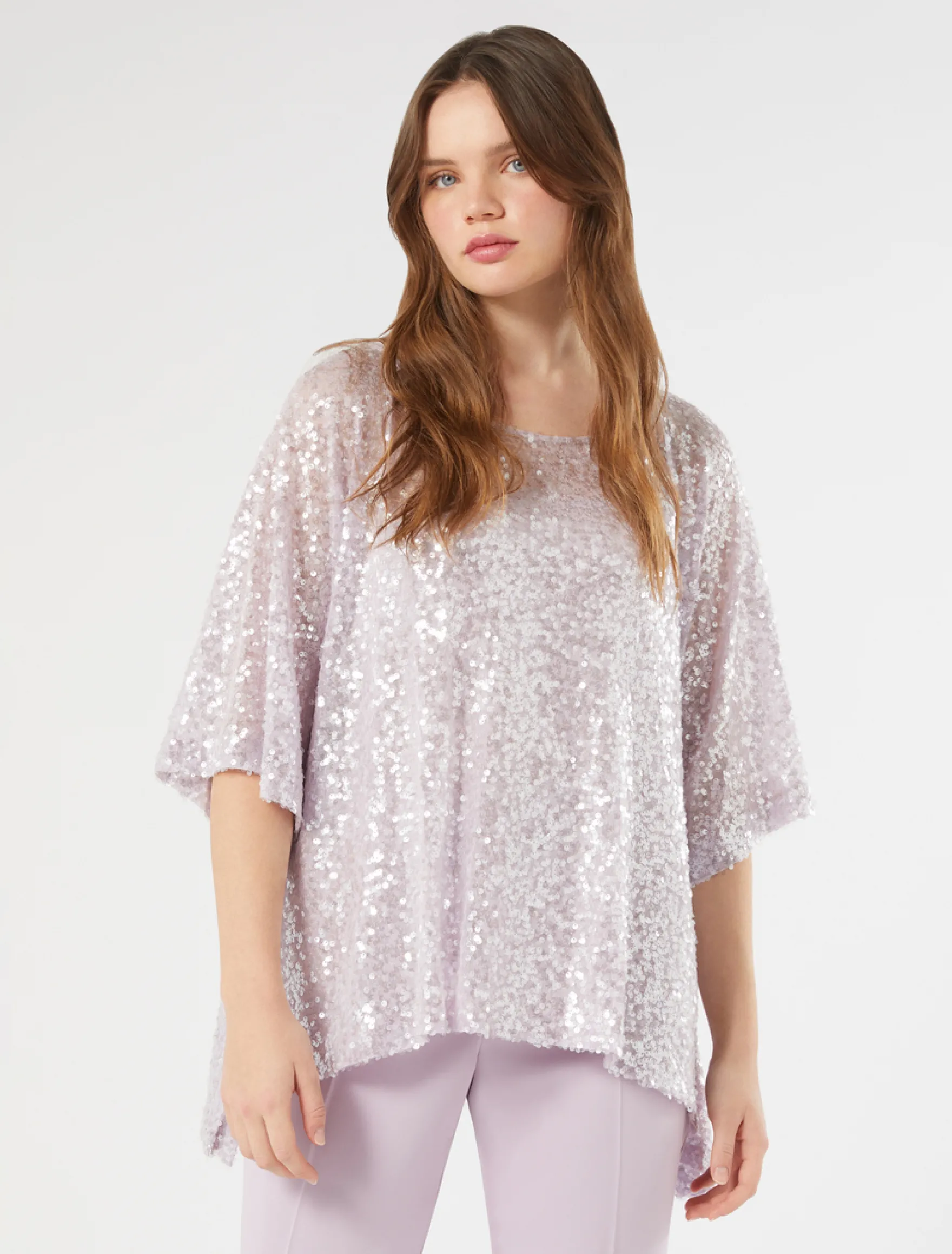 Poncho in paillettes - LAVANDA