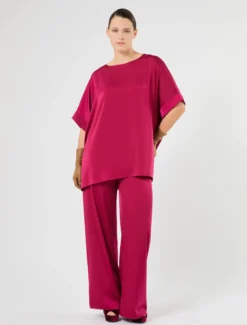 Poncho in raso - FUXIA