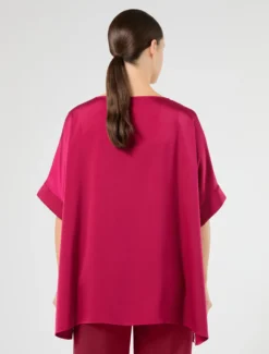 Poncho in raso - FUXIA