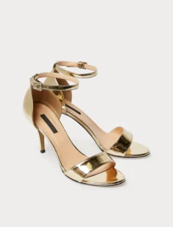 Sandali effetto specchio - BEIGE ORO