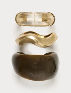 Set di bracciali in metallo e resina - ORO