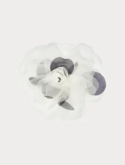 Spilla a fiore in organza - BIANCO AVORIO
