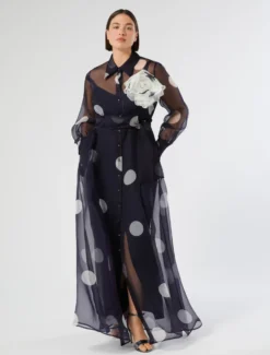 Spilla a fiore in organza - BIANCO AVORIO