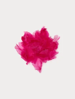 Spilla a fiore in organza di seta - ROSA