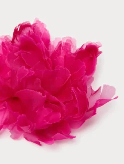 Spilla a fiore in organza di seta - ROSA