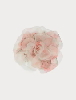 Spilla a fiore in organza - ROSA