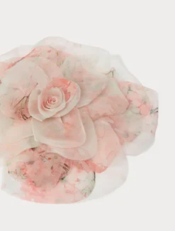Spilla a fiore in organza - ROSA