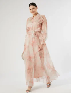 Spilla a fiore in organza - ROSA