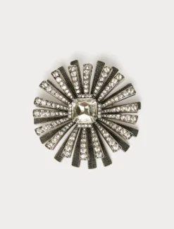 Spilla con strass - GRIGIO PERLA