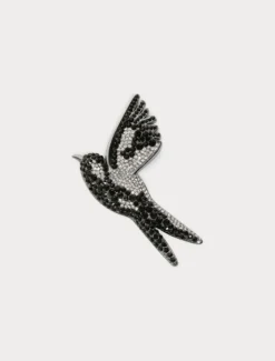 Spilla con strass - NERO
