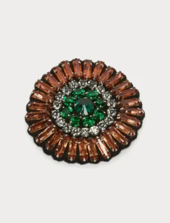 Spilla con strass - VERDE