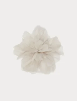 Spilla in organza di seta - GRIGIO PERLA