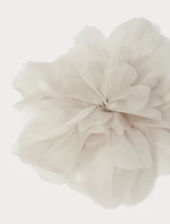 Spilla in organza di seta - GRIGIO PERLA