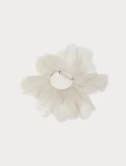 Spilla in organza di seta - GRIGIO PERLA
