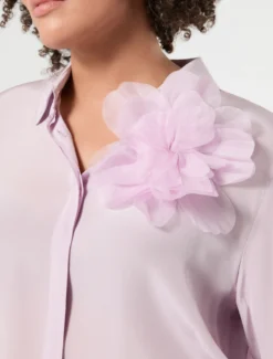 Spilla in organza di seta - LAVANDA