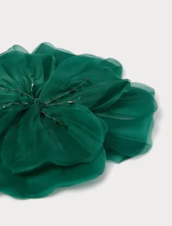Spilla in organza di seta - VERDE