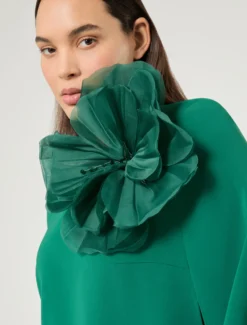 Spilla in organza di seta - VERDE