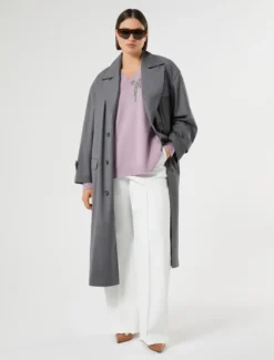 Spolverino in tela di lana leggera - GRIGIO SCURO