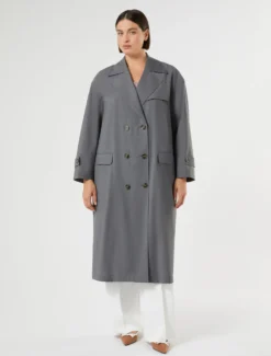 Spolverino in tela di lana leggera - GRIGIO SCURO