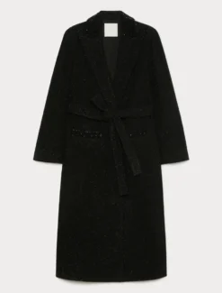 Spolverino in tinto filo con lamé - NERO