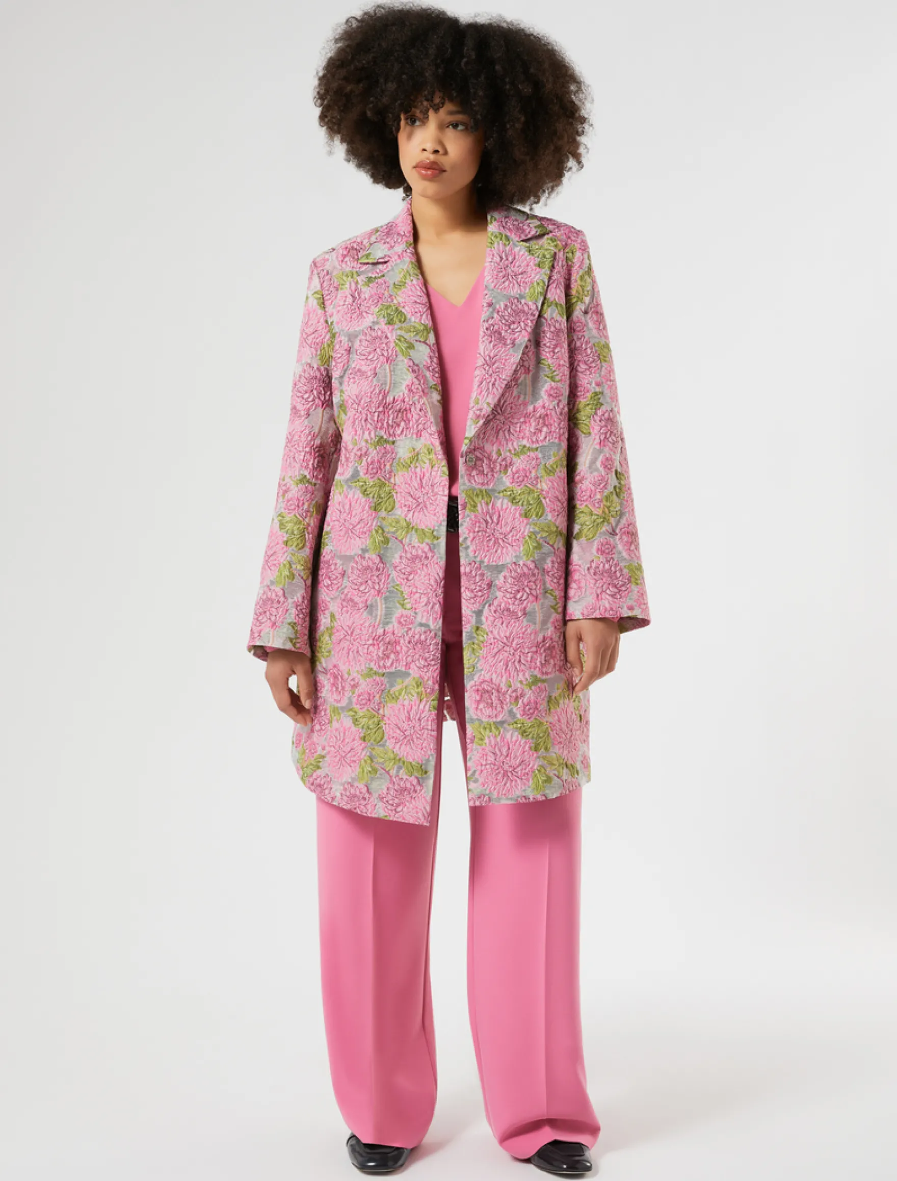 Spolverino jacquard a fiori - ROSA