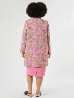 Spolverino jacquard a fiori - ROSA