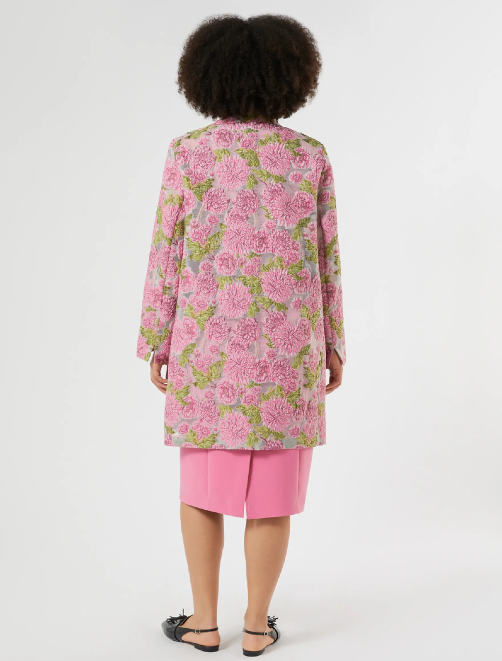 Spolverino jacquard a fiori - ROSA