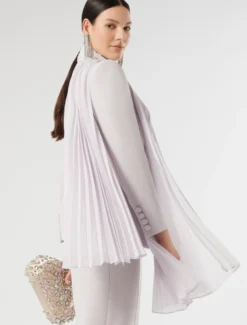 Stola in crêpe georgette plissé - LAVANDA
