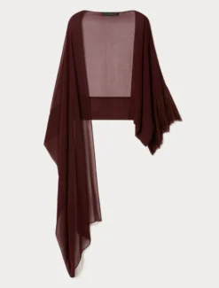 Stola in georgette con pizzo - ROSSO VIOLA